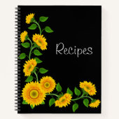 Rezept Notebook-Sonnenblumen Notizblock (Vorderseite)