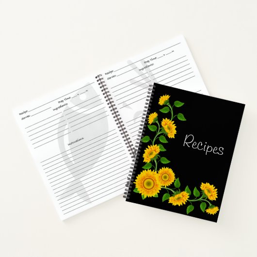 Rezept Notebook-Sonnenblumen Notizblock (Innenseite)