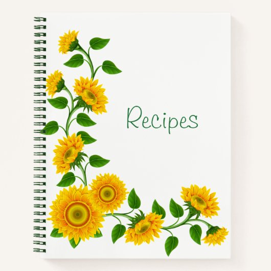 Rezept Notebook-Sonnenblumen Notizbuch (Vorderseite)