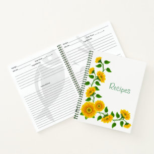 Rezept Notebook-Sonnenblumen Notizbuch
