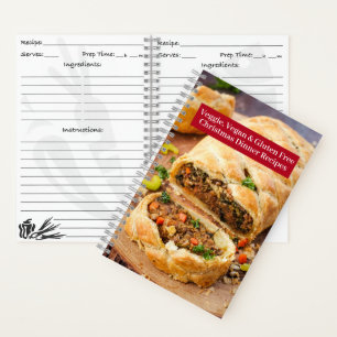 Rezept-Notebook - Veggie Vegan + Glutenfreie Weihn Notizblock