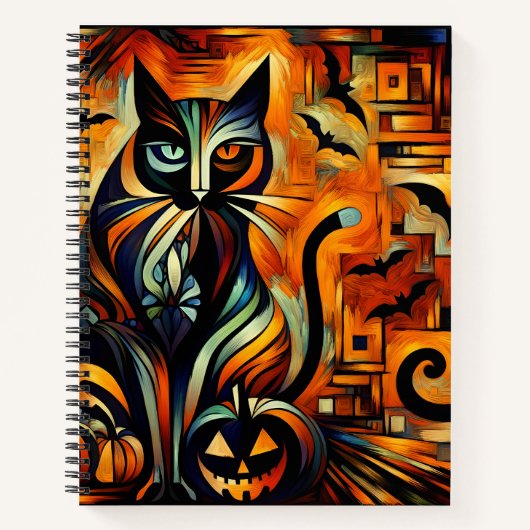 Rezept-Notebook zu Halloween Cat Bullet Line Notizblock (Vorderseite)