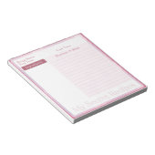Rezept Notepad im Baby Pink Muster Notizblock (angewinkelt)