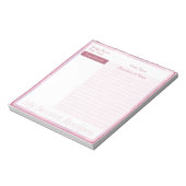 Rezept Notepad im Baby Pink Muster Notizblock (Rotiert)