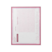 Rezept Notepad im Baby Pink Muster Notizblock (Rotiert)