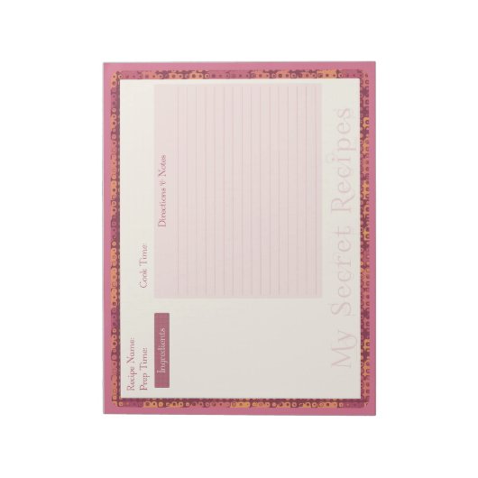 Rezept Notepad im Herbst Retro Notizblock (Rotiert)