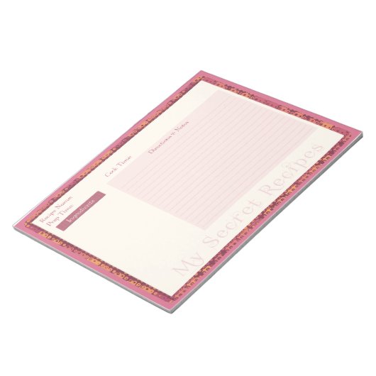 Rezept Notepad im Herbst Retro Notizblock (angewinkelt)