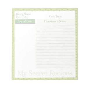 Rezept Notepad in Lime Green Small Blume Notizblock