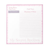 Rezept Notepad in Sweet Pink Dots Notizblock (Vorderseite)