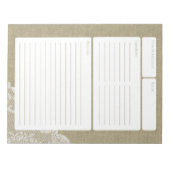 Rezept Page Burlap und Lace Notizblock (Vorderseite)