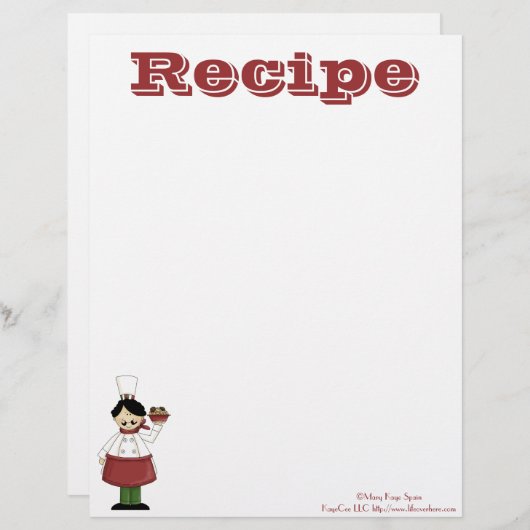Rezept Papier - Küche Koch - Rezepte (Vorne/Hinten)