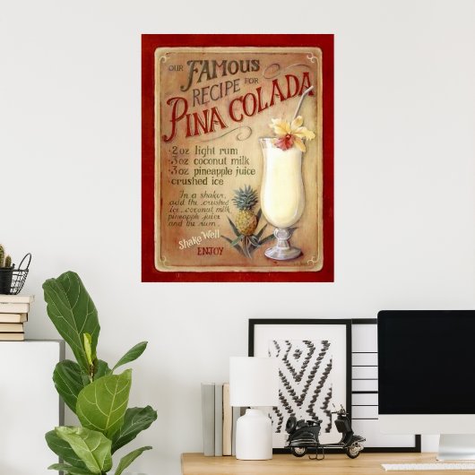Rezept Pina colada Poster (Heimbüro)