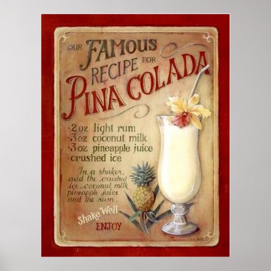 Rezept Pina colada Poster (Vorne)