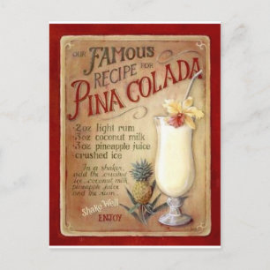 Rezept Pina colada Postkarte