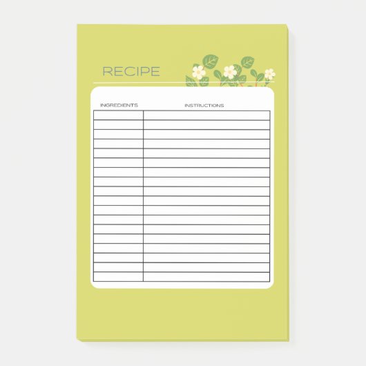 REZEPT POST-IT KLEBEZETTEL (Vorderseite)