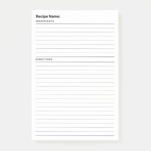 Rezept Post-it Klebezettel (Vorderseite)