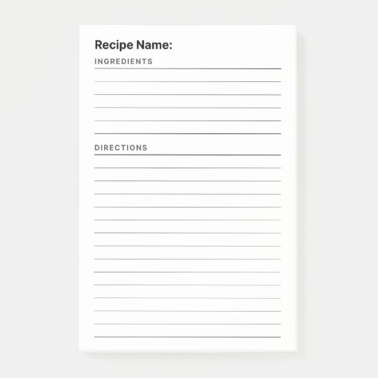 Rezept Post-it Klebezettel (Vorderseite)