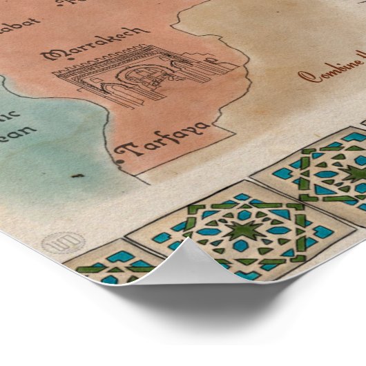 Rezept-Poster für Reisen: marokkanische Gewürzmisc Poster (Ecke)