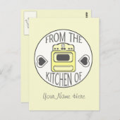 Rezept Postkarte - Retro Gelber Stove (Vorne/Hinten)