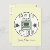 Rezept Postkarte - Retro Green Stove (Vorne/Hinten)