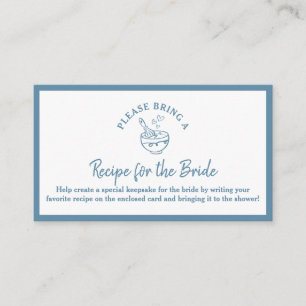 Rezept Request Card Dusty Blue Brautparty Begleitkarte
