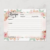 Rezept Rosa Rosa Rose Gold Brautparty Postkarte (Rückseite)