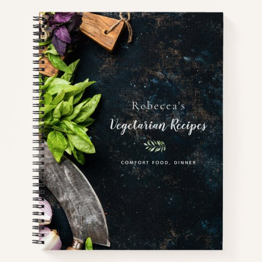 Rezept Rustikales Kochbuch vegitäre Zuhause Kochen Notizblock (Vorderseite)
