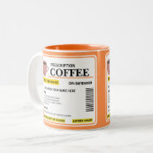 Rezept RX Verschreibung Kaffee Zweifarbige Tasse (Vorderseite Links)