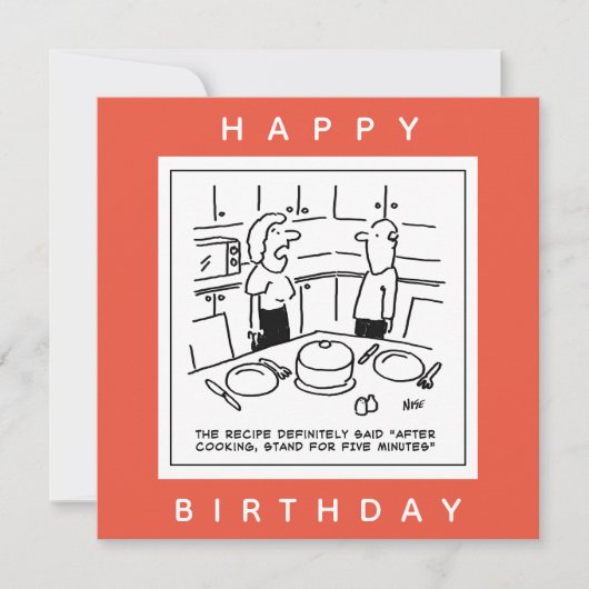 Rezept sagte Stand nach dem Kochen Cartoon Karte (Vorderseite)
