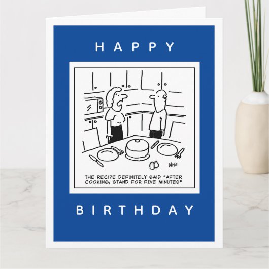 Rezept sagte Stand nach dem Kochen Cartoon Karte (Vorderseite)