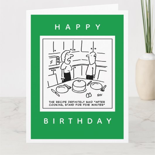 Rezept sagte Stand nach dem Kochen Cartoon Karte (Vorderseite)