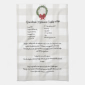 Rezept-Sake Weihnachtskekse rot grün kariert Geschirrtuch (Vertikal)