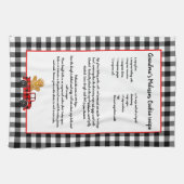 Rezept Sake Weihnachtswagen Schwarz-weiß Kariert Geschirrtuch (Horizontal)