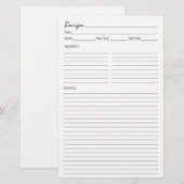 Rezept-Seite (Vorne/Hinten)