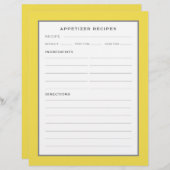 Rezept-Seite | Appetithappen | Einfach Gelbgrau (Vorne/Hinten)