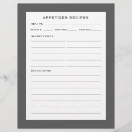 Rezept-Seite | Appetithappen | Einfach grau und we