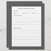 Rezept-Seite | Appetithappen | Einfach grau und we (Vorne/Hinten)