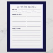 Rezept-Seite | Appetithappen | Einfache Navy Blue (Rückseite)