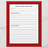 Rezept-Seite | Appetithappen | Rot Schwarz/Weiß (Vorderseite)