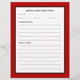 Rezept-Seite | Appetithappen | Rot Schwarz/Weiß