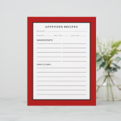 Rezept-Seite | Appetithappen | Rot Schwarz/Weiß (Stehend Vorderseite)