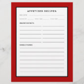 Rezept-Seite | Appetithappen | Rot Schwarz/Weiß (Rückseite)