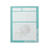 Rezept Seite Aqua Sand Dollar und Spitze Notizblock (Rotiert)