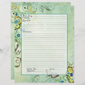 Rezept Seite Familienbesitz Kochbuch Rezept Binder (Vorne/Hinten)