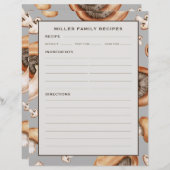 Rezept-Seite | Familienname | Mushroom Pattern (Vorne/Hinten)