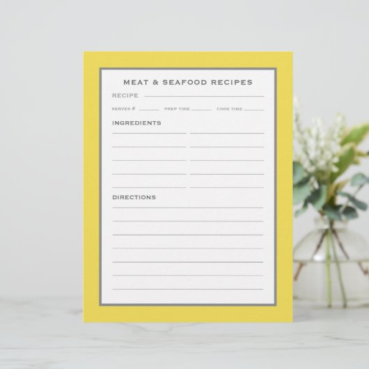 Rezept-Seite | Fleisch und Meeresfrüchte | Einfach (Stehend Vorderseite)