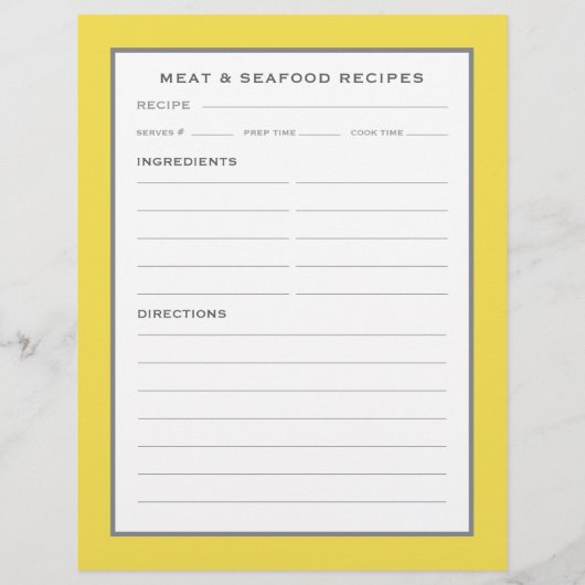 Rezept-Seite | Fleisch und Meeresfrüchte | Einfach (Rückseite)