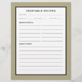 Rezept-Seite | Gemüse | Einfach Schwarz/Weiß (Vorderseite)