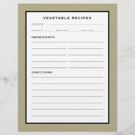 Rezept-Seite | Gemüse | Einfach Schwarz/Weiß