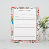 Rezept-Seite | Getränke | Elegant floral (Stehend Vorderseite)